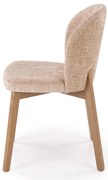 Krzesło Do Jadalni Salonu Jasny orzech Beż BASSO Tapicerowane CREMONA