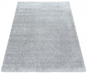 Dywan shaggy poliestrowy Brilliant srebrny 80 cmx 250 cm