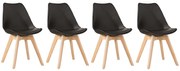 Zestaw 4 czarnych krzeseł do jadalni BALI MARK