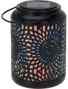 Lampa solarna LED Mandala czarna, 18 cm, ciepłabiel