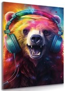 Obraz niedźwiedź ze słuchawkami
