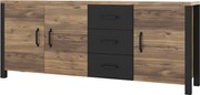 Komoda OLIN 190 3D3S appenzeller fichte/czarna