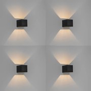 Zestaw 4 Nowoczesnych lamp ściennych czarnych - Transfer Nowoczesny Oswietlenie wewnetrzne