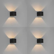Zestaw 4 x Nowoczesny Kinkiet / Lampa scienna czarny - Transfer Nowoczesny Oswietlenie wewnetrzne