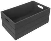 Antracytowy drewniany pojemnik 36x26x15 cm – Orion