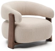 Beżowy fotel z tkaniny szenilowej Granite – Kave Home