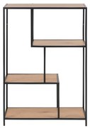Czarno-naturalny regał w dekorze dębu 77x114 cm Seaford – Actona
