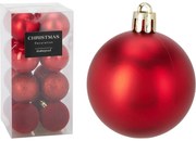 Zestaw 16 sztuk ozdób świątecznych Festive Sparkles, czerwony, śr. 5 cm, plastik, 4HOME