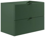 Szafka pod umywalkę wisząca w paski – Zielona matowa – 80 cm – ZEVINI
