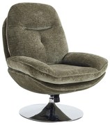 Fotel obrotowy z zielonej fakturowanej tkaniny  ILMACA