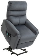 HOMCOM Fotel TV z masażem i ogrzewaniem funkcja ułatwiająca wstawanie ciemnoszary 79x97x103 cm | Aosom PL