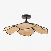 Lampa Sufitowa Benavid Ø75 Cm & Rafia Naturalny - Czarny - Sklum
