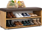 Szafka na buty z siedziskiem dąb craft + lava mat F9-T09