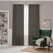 Zasłona gotowa MATOWA grafitowa Oxford Line na taśmie 140x250