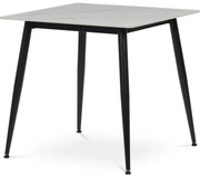 Stół jadalny 80 x 80 cm, ceramika i marmur, biały