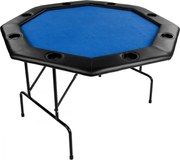 Stół do pokera 122x122x76cm, składany, niebieski