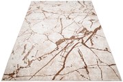 Beżowy prostokątny dywan w brązowy marmurowy wzór E7-H61