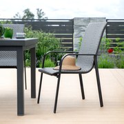 Krzesło ogrodowe z technorattanu Columbus szary PATIO