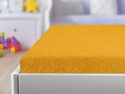 PrzytulneMieszkanie.pl Frotte prześcieradło do dziecięcego łóżeczka PREMIUM 60x120 cm żółto-pomarańczowe