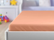 PrzytulneMieszkanie.pl Jersey prześcieradło dziecięce morelowe 70x140