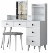 Stolik kosmetyczny Bela White ze stołkiem