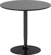 HOMCOM Stół jadalniany dla 2 osób, okrągły blat Ø80 cm, MDF i Stal, antypoślizgowy, Czarny, 75W cm