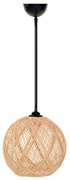 Czarno-naturalna lampa wisząca z kloszem z juty ø 24 cm – Opviq lights