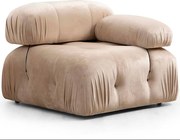 Elegancki fotel 1-osobowy, kolor kremowy, 95x95x75 cm | Konstrukcja z drewna bukowego i płyty wiórowej, 100% poliester, zdejmowane oparcie i podłokietniki | Idealny