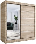 Szafa przesuwna MODUO COMFORT 3 180 dąb sonoma z lustrem MKPOL