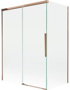 Mexen Rox parawan nawannowy 2-skrzydłowy rozsuwany 120 + 70 x 150 cm, transparent, różowe złoto - 8C9-120-070-60-00