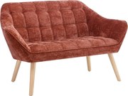 Kanapa 2-osobowa z teksturowanej tkaniny terakota CASERTA