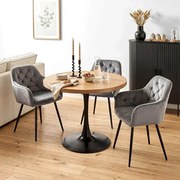 Stół Okrągły LINO 100 cm Dąb Złoty/Czarny Nowoczesny Loft