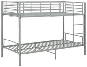 Szare metalowe łóżko piętrowe 90x200 cm F0-L49