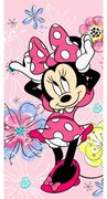 Różowy bawełniany ręcznik dziecięcy 70x140 cm Minnie "Pink bow" – Jerry Fabrics