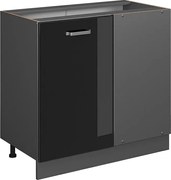 Szafka narożna czarny wysoki połysk 86x46x81.6 r-line