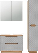Zestaw mebli łazienkowych dąb/szary ze strukturą płytek 79.6x32x62.5 lotta