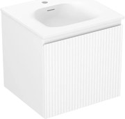 Mexen Rivel szafka łazienkowa 50 cm z umywalką Vela, 1 szuflada, ryflowana , biała mat - 91A20-05047-1-BF01-W23M01