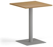 Stolik kawowy ENZO, 60x60 cm, szaro-srebrna podstawa, buk