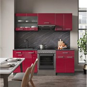 Aneks kuchenny czerwony wysoki połysk/antracyt 200x60x81.6 r-line