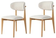 Zestaw krzeseł do jadalni Lionte White and Light Oak, 2 szt.