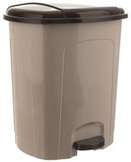 Brązowy plastikowy kosz na śmieci z pedałem 30 l – Orion