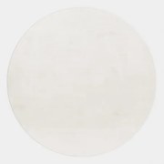 Dywan pluszowy Pouffy kremowy 120 cm x 120 cm koło