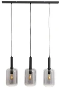 Czarna lampa sufitowa z szklanym kloszem 100x22 cm Lekar – Light &amp; Living