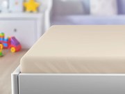 PrzytulneMieszkanie.pl Prześcieradło jersey do dziecięcego łóżeczka EXCLUSIVE 70x140 cm kremowe