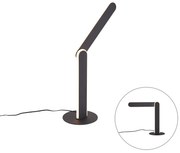 Designerska lampa stołowa czarna z wbudowaną diodą LED z 3-stopniową regulacją jasności - Gate