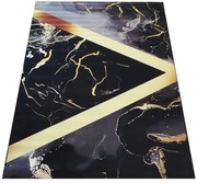 Czarny dywan w złote nowoczesne wzory N3-T94