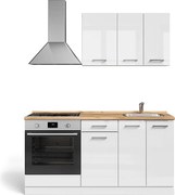 Pojedyncza kuchnia biały wysoki połysk/biały 160x46x81.6 r-line