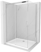 Mexen Omega kabina prysznicowa rozsuwana 120 x 80 cm, transparent, chrom + brodzik Flat - 825-120-080-01-00-4010