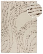 Brązowy/kremowy wełniany dywan 120x170 cm Abstract Swirl – Flair Rugs