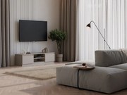 RTV szafka Malwa 140 GLINA, 140/36/40, beżowa szarość, z półkami, zamykana